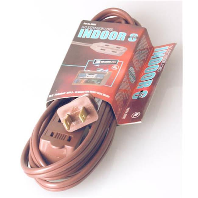 3PK Coleman Cable 09401 6' 16/2 Brown Indoor Cube Tap Extension Cord,No 9401, 