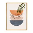 thumbnail image 1 of Designart Abstract Geometrical Sun and Moon With Leaf III FLOAT FRAME WALL ART, 1 of 4