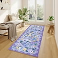 thumbnail image 7 of DUKINO Runner Rug, 2x10 Kitchen Hallway Carpet, Washable with Non-Slip Backing, Low Pile Soft Boho Floral for Entryway, Laundry, Bedroom, Purple, 7 of 7