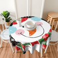 thumbnail image 6 of Christmas Snowman Pattern Tablecloth Round Table Cover Washable Polyester Table Cloth for Kitchen Party Picnic Dining Decor 60 Inch, 6 of 6