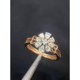 thumbnail image 2 of 0.80 Carats Pear Princess Shape Natural Diamonds Petals Floral Ring in Hallmark 14K Rose Gold, 2 of 13