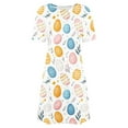 thumbnail image 4 of Viikei Womens Summer Dresses under $10,Women's Fashion Round-Neck Short Sleeved Printed Pullover Dress Multicolor M, 4 of 5