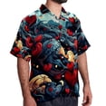 thumbnail image 2 of Love Men's Short Sleeve Shirts, Casual, Printed, Button Down, Beach Shirt - Spread Collar Tops for Summer Beach Fun, 2 of 6
