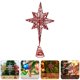thumbnail image 3 of Estrella roja para árbol de Navidad, adorno para la copa del árbol, estrella de 7 puntas con purpurina, decoración para la mesa de Navidad, para fiestas navideñas, invierno, hogar, 3 of 4