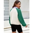 thumbnail image 3 of PUWEI Women's Sherpa Fleece Button Pullover Lightweight Fuzzy Cropped Sweatshirt Coat with Pockets, 3 of 7