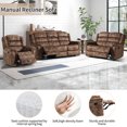 thumbnail image 3 of Bonzy Home Manual Reclining Fabric 3-Piece Sofa Set, Includes Single Recliner Chair, Loveseat and 3-Seat Sofa for Home Living Space, 3 of 7