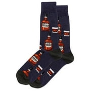 Hot Sox Mens Bourbon Crew Socks, Mens Shoe Size 6-12.5, Denim