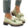 thumbnail image 4 of Bkhluea Women Patent Bow Chunky Platform Loafers Slip On Comfortable Footwear For Office Work Daily Casual Outdoor Activities, 4 of 7