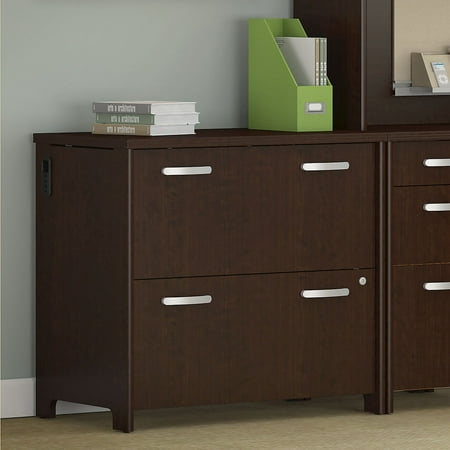 Bush Envoy 32 In 2 Drawer Lateral File Cabinet Mocha Cherry
