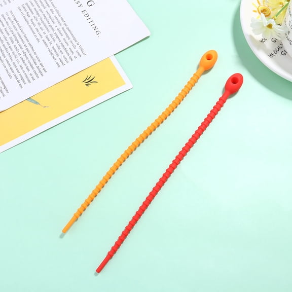 UPOUART 10Pcs Silicone Cable Ties Flexible Loop Organizers for Fixing Messy Wires Backpacks and Clothes Assorted Color