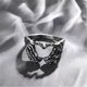 thumbnail image 3 of Anillos con símbolo de amor para mujer - Anillos de aleación retro con forma de corazón, accesorios de joyería, regalos, tallas 5-10 (plata, 8), 3 of 5
