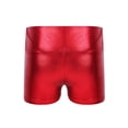 thumbnail image 3 of dPois Kids Girls Sparkly Tumbling Dance Outfit Long Sleeve Gymnastics Leotard with Metallic Shorts Red 14, 3 of 9