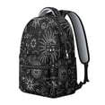 thumbnail image 4 of Celestial Gothic Backpack for Student Waterproof Scratch-Resistant Composite Oxford Cloth with Cosmic Sunburst and Moon Print, Breathable Foam Padding, Adjustable Straps, 4 of 6