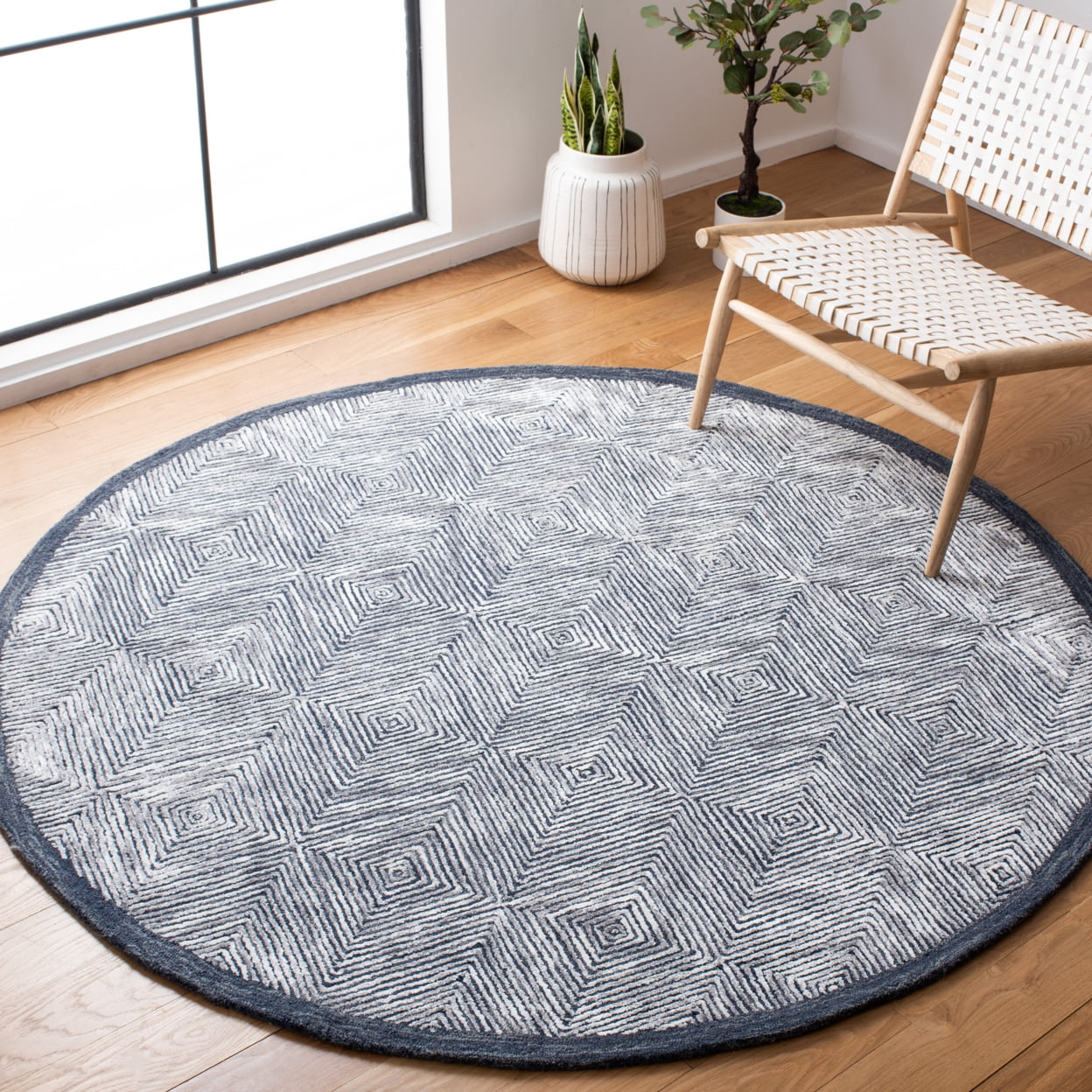 SAFAVIEH Soho Jonie Abstract Area Rug, Dark Grey/Ivory, 6' x 9'