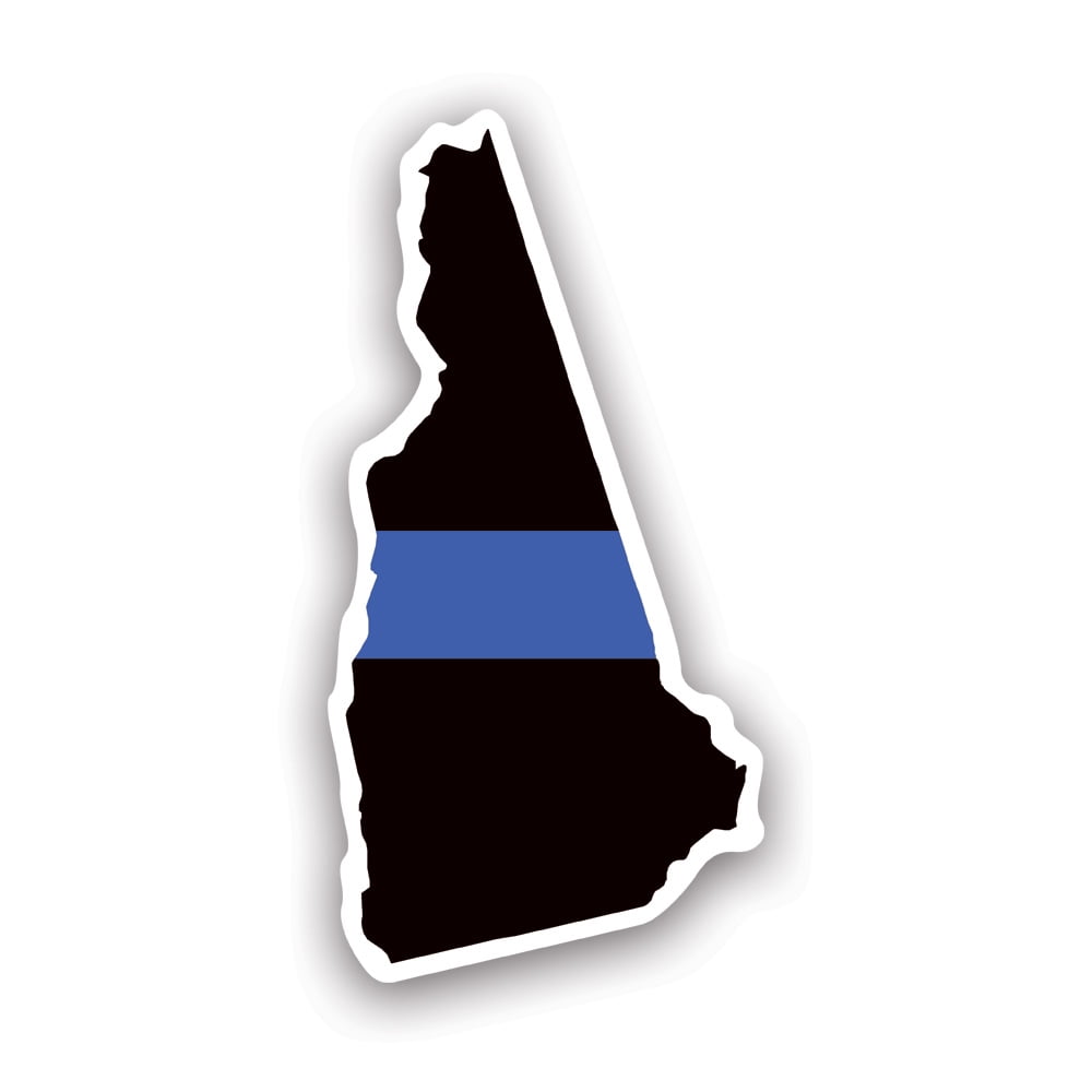 New Hampshire State Shaped Thin Blue Line Sticker Decal - Self Adhesive ...