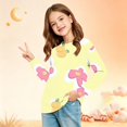 thumbnail image 3 of Abcomgle Girls Long Sleeve T Shirts Size 6-7 Trendy Floral Print Crewneck T-Shirts for Girls Winter Basic Top for Girls Cute Blouses for Girls with Pocket, 3 of 5