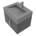 thumbnail image 2 of Nile 24" Black Wood Floating Vanity with Gray Top and Brushed Nickel Trim, 2 of 10
