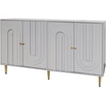 thumbnail image 5 of Caulitar Buffet Cabinet Farmhouse Sideboards Storage Cabinet, 4 Doors Adjustable Shelves, Rustic Coffee Bar Cabinet, Wood Accent Cabinet for Kitchen Cupboard Dining Living Room, 5 of 8