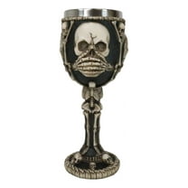 Wise Vintage See Hear Speak No Evil Skeleton Bone Skulls Wine Goblet Chalice