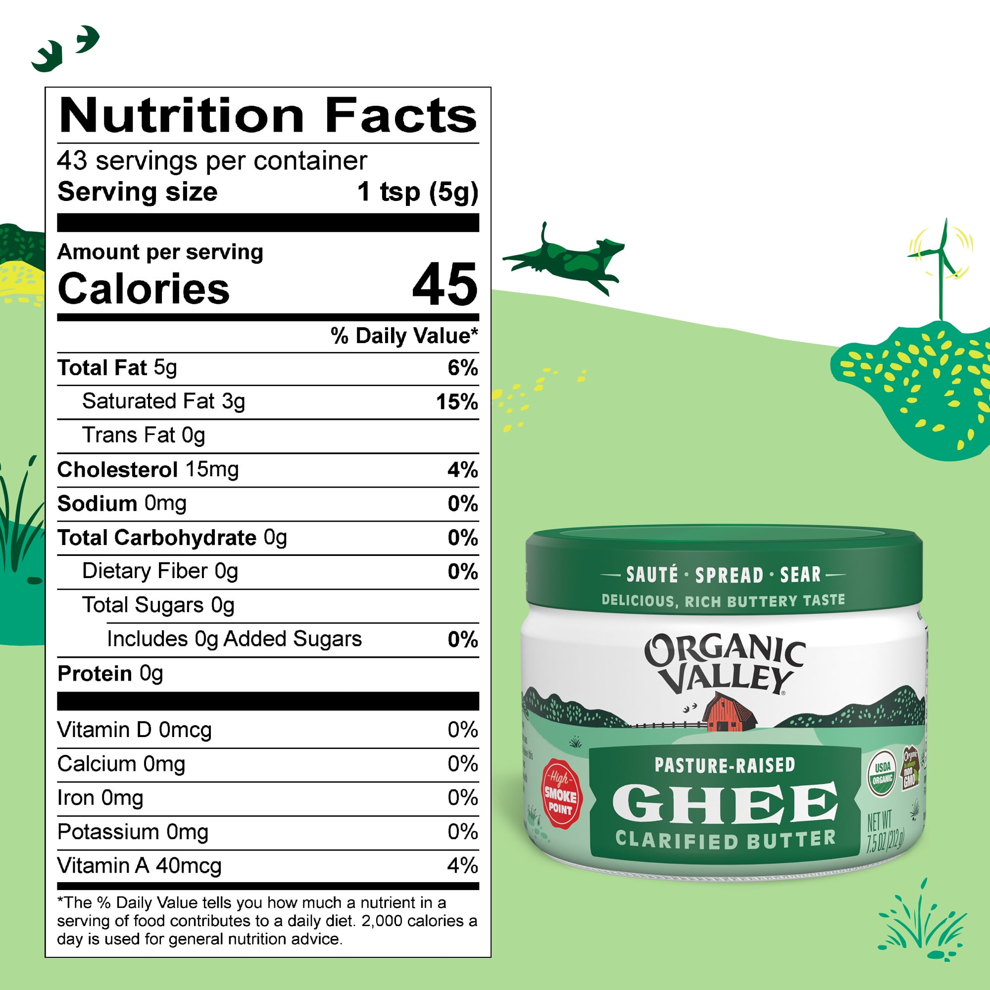 Organic Valley, Organic Grass Fed Ghee - Clarified Butter