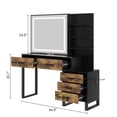 thumbnail image 2 of Danolapsi Vanity Desk,Makeup Vanity Desk with Sliding Mirror and Charging Station,LED Light with 3 Lighting Modes,5 Large Drawers,and 3 Tiers of Open Shelves(ship in 2 boxes), 2 of 7