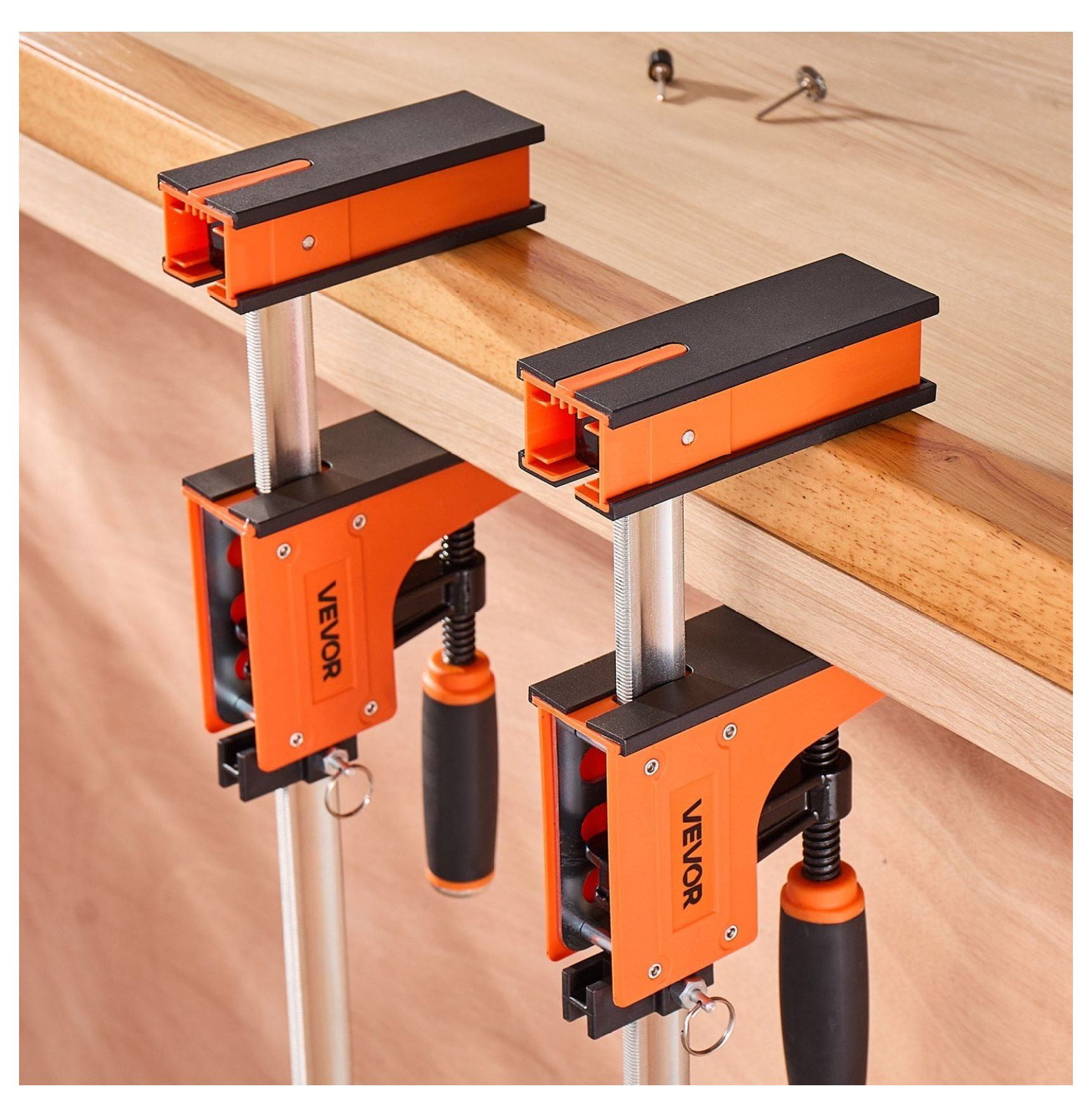 Woodworking Bar Clamps 2-Pack, 36 Inch F-Clamp Set - 1500 lbs Capacity, Parallel Clamps for Wood & Metal, High-Strength Plastic & Carbon Steel, Woodworking Tools