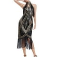 thumbnail image 2 of Wancir Women's Sparkly Sequin Mini Dress Shimmer Loose Short Shift Cocktail Party Dress with Fringe Hem, 2 of 9