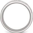 thumbnail image 2 of Stainless Steel Brushed/Polished Scroll Design 9mm Ridged Edge Band (Size 8.5) Made In China sr160-8.5, 2 of 5