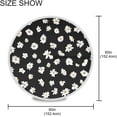 thumbnail image 3 of Coolnut 60" Daisy Flower Round Tablecloth, Waterproof Spillproof Polyester Fabric Table Cover with Zipper Umbrella Hole for Outdoor Patio Garden Dining Party, 3 of 7