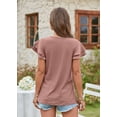 thumbnail image 5 of 2024 Summer New Women's T-shirt Hole Hollow Lotus Sleeve Casual Top, 5 of 5