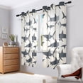 thumbnail image 7 of Sheer Curtains Grommet Drapes Window Treatments Light Filtering for Bedroom Living Room 2 Panels 52" x 63" Shark Silhouettes, 7 of 7