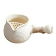 thumbnail image 3 of TISHITA Ceramic Teapot Tea Maker Porcelain Tea Pot with Rope Wrapped Handle for Tea Lovers Gift Home Outdoor Picnic Boiling Hot Water E 650ML, 3 of 8