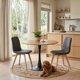 thumbnail image 2 of Mesa Redonda Comedor HOMEMAKE FURNITURE 80cm Roble y Negro Moderno, 2 of 6