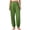Green plus size harem pants a1, variant on Cagogo Women Plus Size Harem Pants Elastic Waist Flowy Solid Casual Long Lounge Pants for Workout, Yoga, Beach, Daily Wear Loose Trousers, Khaki 2XL