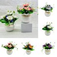 thumbnail image 2 of Hadanceo Artificial Potted Plants 5 Flower Head Home Office Table Centerpiece Wedding Faux Floral Bonsai Indoor Outdoor Desktop Decoration, 2 of 8