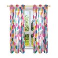 thumbnail image 7 of Yayeee Window Curtains Light Filtering 63"x52" Grommet Panel Pair Home Living Room Decor, Light Colorful Circles, 7 of 7