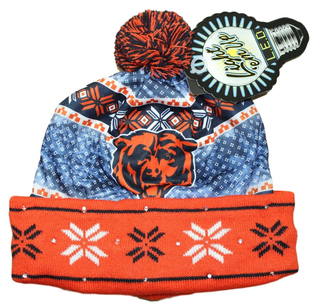 Chicago Bears NFL "Ugly" LED Light Up Cuffed Knit Hat with Pom by Forever Collectibles