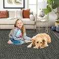 thumbnail image 4 of GlowSol 10' x 13' Area Rug Modern Braided Print Rugs for Living Room Bedroom Non-Slip Low Pile Accent Rug Washable Floor Cover, Gray Brown, 4 of 8