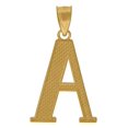 thumbnail image 2 of 10K Yellow Gold Unisex Diamond-Cut Initial Letter A Charm Pendant, 2 of 2