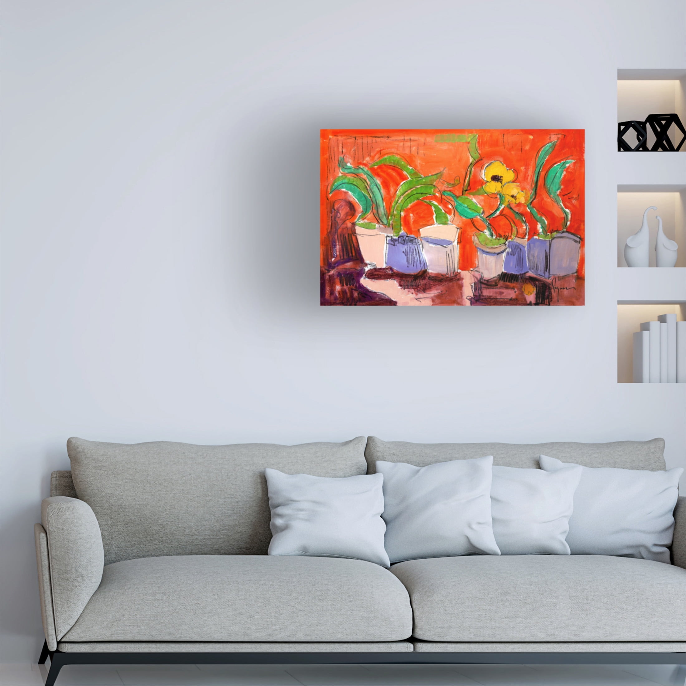 Canvas Wall Art - Dorothy Fagan ' Joybloomsincherishedgarden' Wall Art for Living Room, Bedroom, or Office D?cor by Trademark Fine Art - 32 x 22 Inches