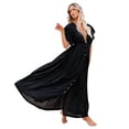 thumbnail image 2 of Conairie Womens Swimsuit Coverup Short Sleeve Loose Mesh Bathing Suits Cover Up Summer Bikini Vacation Long Dress Outfits Black One Size, 2 of 8