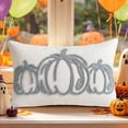 thumbnail image 2 of Btomtd Throw Pillow Covers 12 x 20 Inch, Tufted Embroidered Pumpkin Thanksgiving Fall Cushion Cases, Pillow Covers for Sofa Couch Bedroom, Blue, 2 of 6