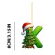 thumbnail image 2 of Adorno navideño con letras del alfabeto CLLC, Adornos navideños con letras de la A a la Z, Letras acrílicas verdes 2D con gorro navideño, Letras del alfabeto navideñas colgantes para árbol de Navidad, 2 of 6