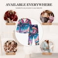 thumbnail image 6 of KLL Colorful Donut Print Women's Long Sleeve Pajamas with Pants Sleepwear Loungewear 2 Set-XX-Large, 6 of 7