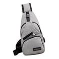 thumbnail image 3 of Bolso de Poliéster Impermeable Pecho Bolsa Unisex Casual con Puerto Carga USB para Ciclismo Senderismo al Aire Libre gris Baoblaze Bolso bandolera tipo bandolera, 3 of 8