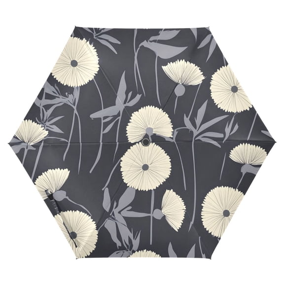 ALAZA Dandelion Flower UPF 50  Compact Folding Umbrella for Rain Travel Umbrella Packable