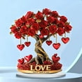 thumbnail image 5 of Neoyler Valentine's Day Rose Tree Acrylic Ornament Love Decor Heart Accent Romantic Desktop Display Gift for Him or Long Lasting Acrylic Keepsake for Home Office Mantel Red 7.9in, 5 of 8