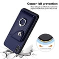 thumbnail image 6 of Wallet Case Compatible for iPhone XS Max with Card Holder, Rotation Finger Ring Kickstand Card Slots Case, Classic PU Leather Shockproof Magnetic Button Cover for iPhone XS Max, Blue, 6 of 6