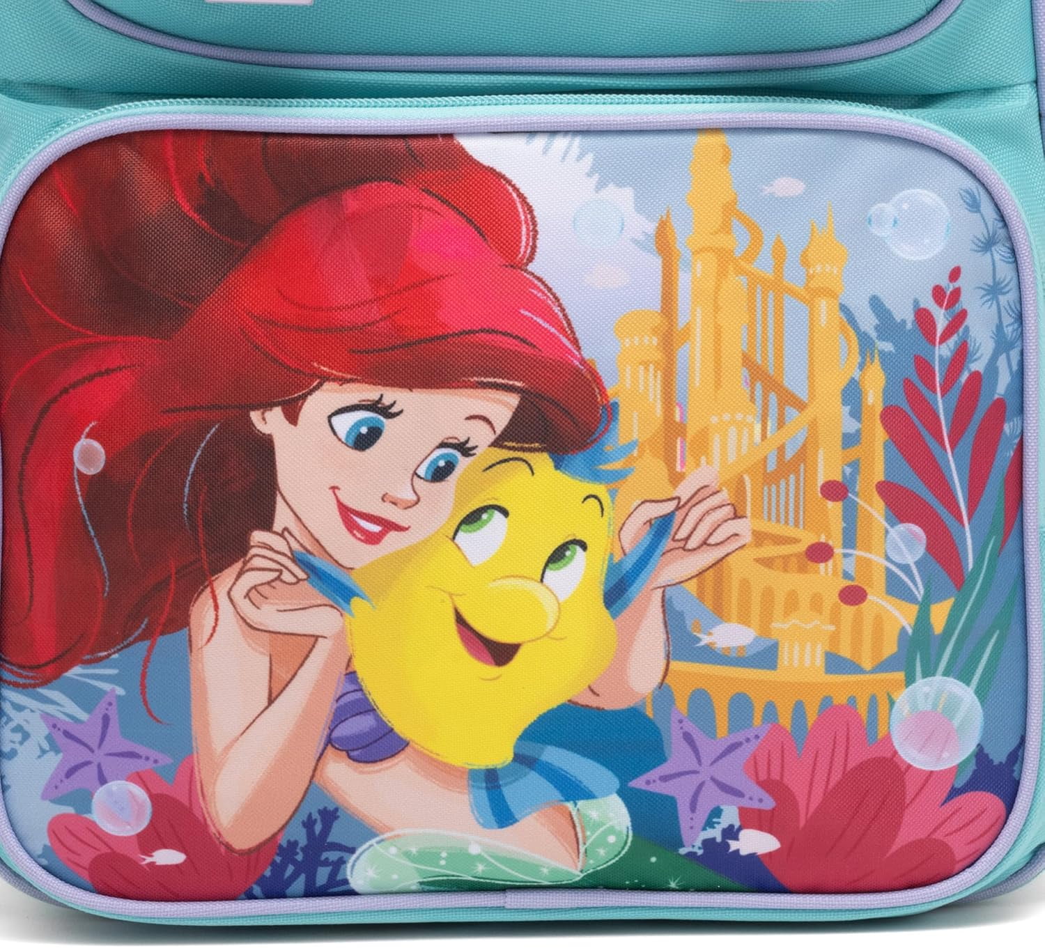 16" The Little Mermiad Ariel Large School backpack with Padded Back and Adjustable Straps