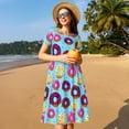 thumbnail image 4 of Disketp Donuts para Vestido de Manga Corta para Mujeres, Vestidos de Verano para Mujeres, Casual y Holgado para la Playa, 4 of 6
